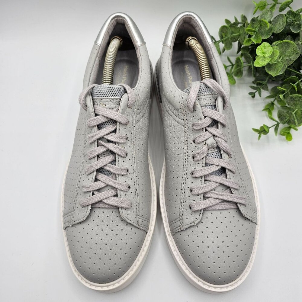 Hush Puppies Sabine Sneakers Womens 10 Vapor Gray Perforated Leather HW06591-050 - Picture 5 of 11